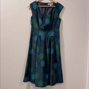 Liz Claiborne Blue Green Floral Dress